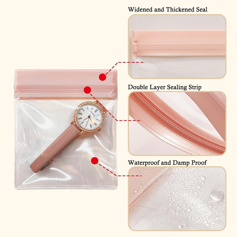 Qryval 30 PCS Clear Plastic EVA Anti Tarnish Jewelry Storage Bags, Zip Ziplock Jewelry Pouches for Selling & Gift, Little Mini Travel Organizer for Ring Earing Chain Bracelet (S) - Image 3